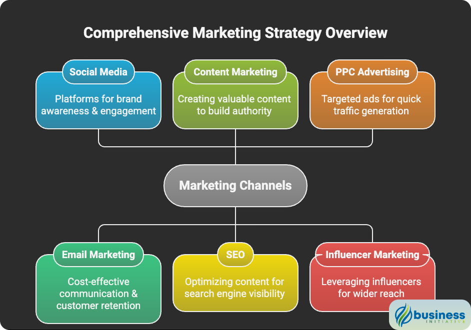 Overview of marketing channels and how to choose marketing channels for your business Marketing channels overview showing different effective marketing channels for businesses