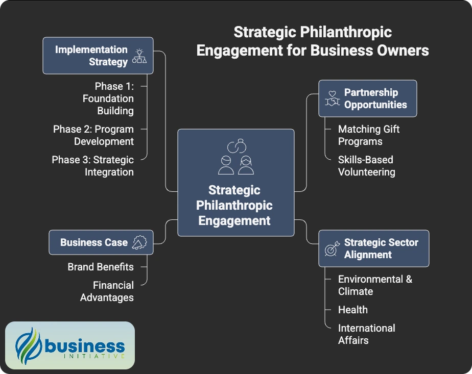 Strategic Business-Nonprofit Partnerships and Corporate Philanthropy Opportunities Business owner philanthropic partnership opportunities with nonprofits showing mutual benefits