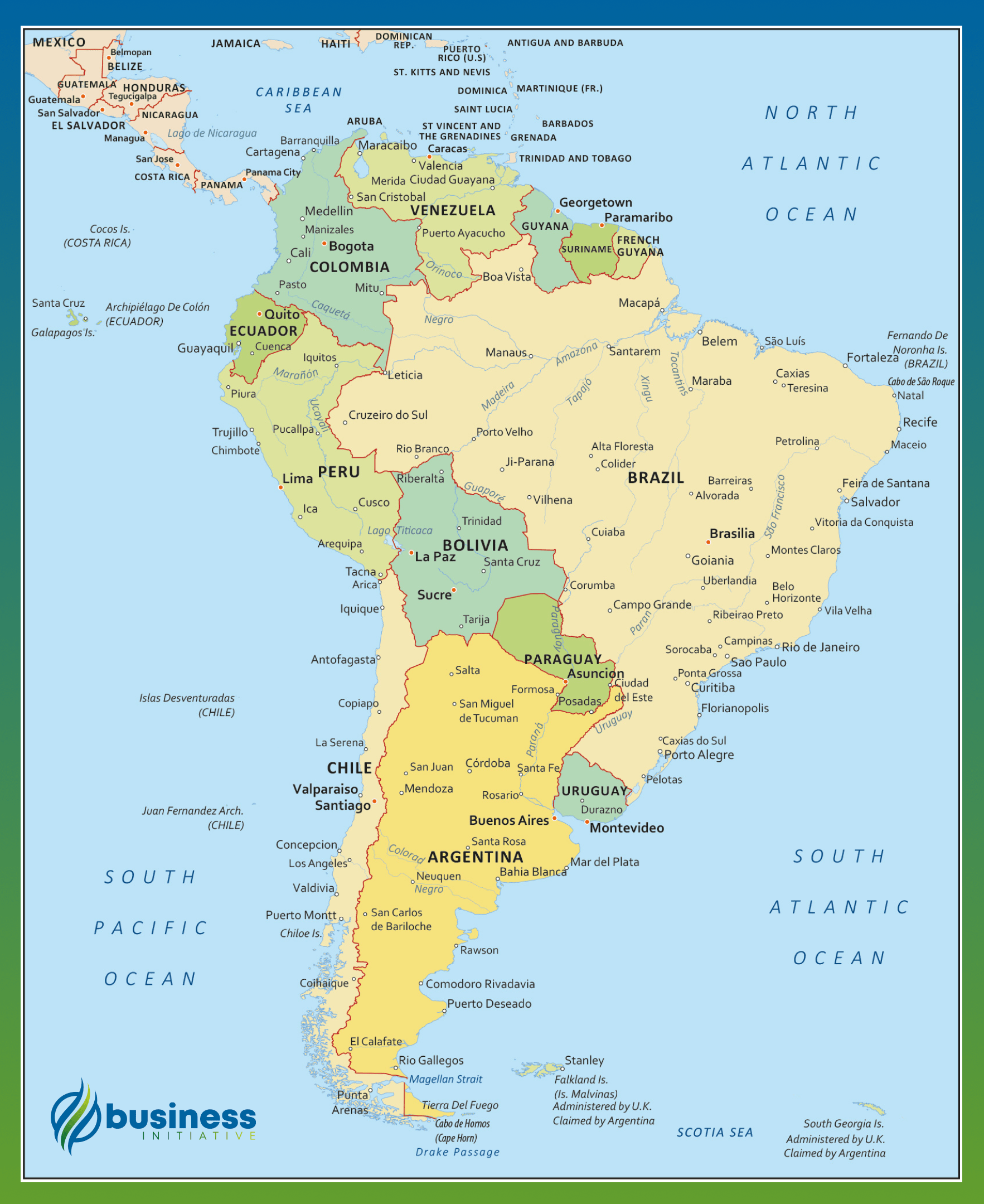 south america map