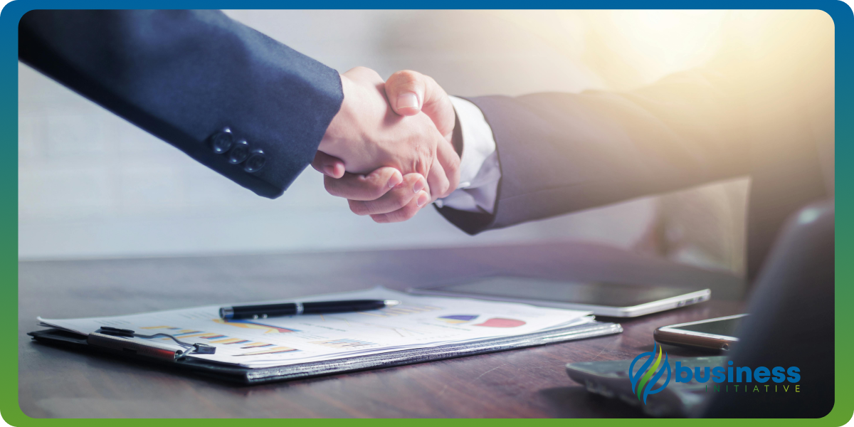 Business owner reviewing formation documents